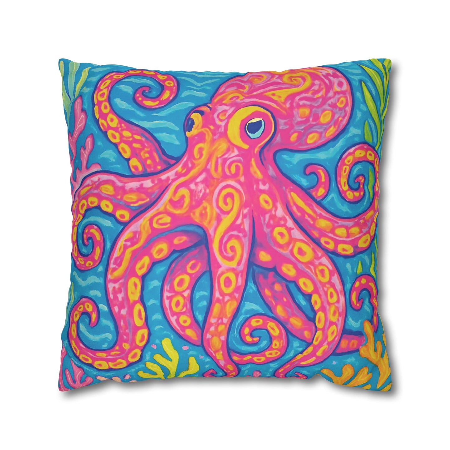 Faux Suede Square Pillowcase - Kraken Joe