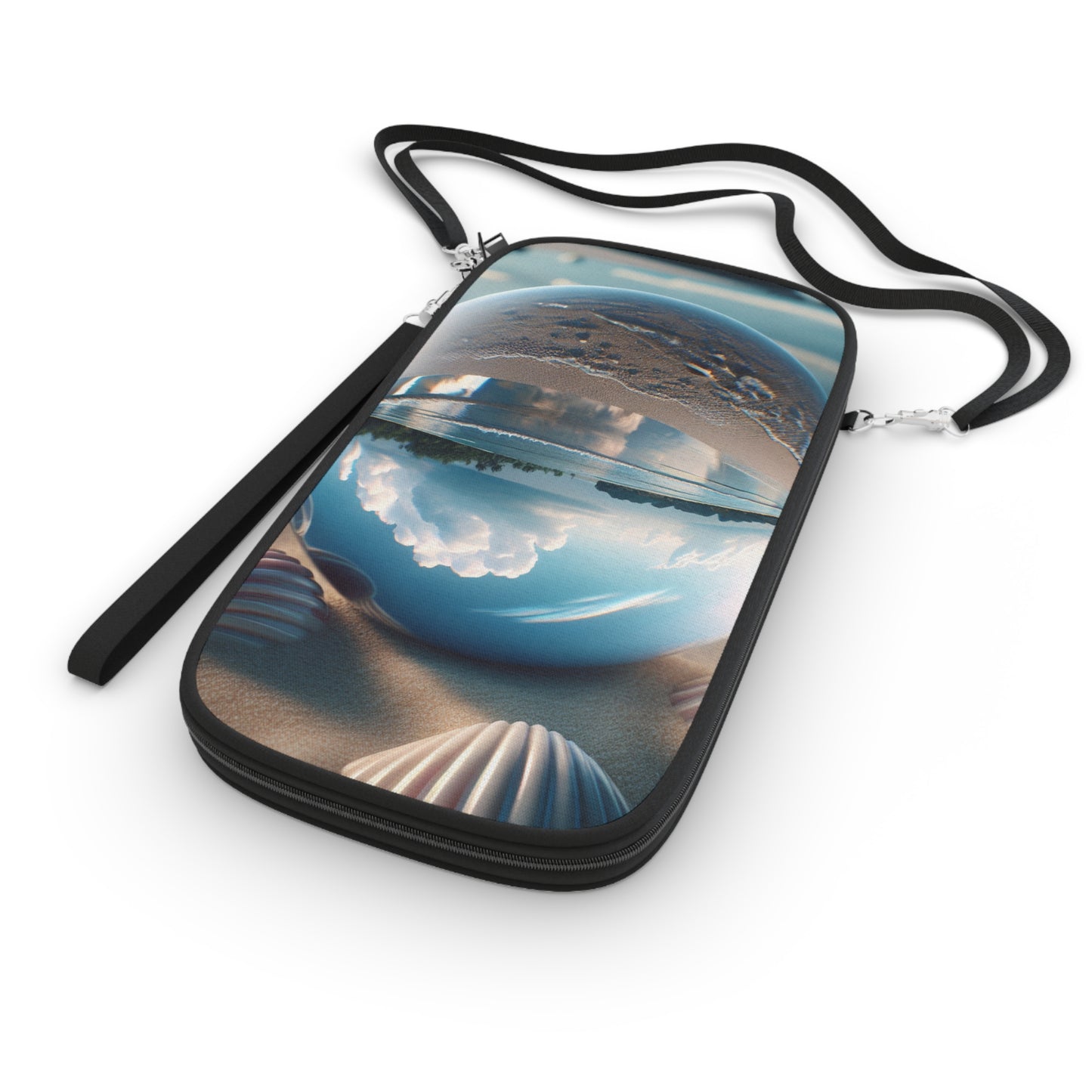 Passport Wallet – Perfect for Travelers & Adventurers / Beach Illusion Ball, Shells