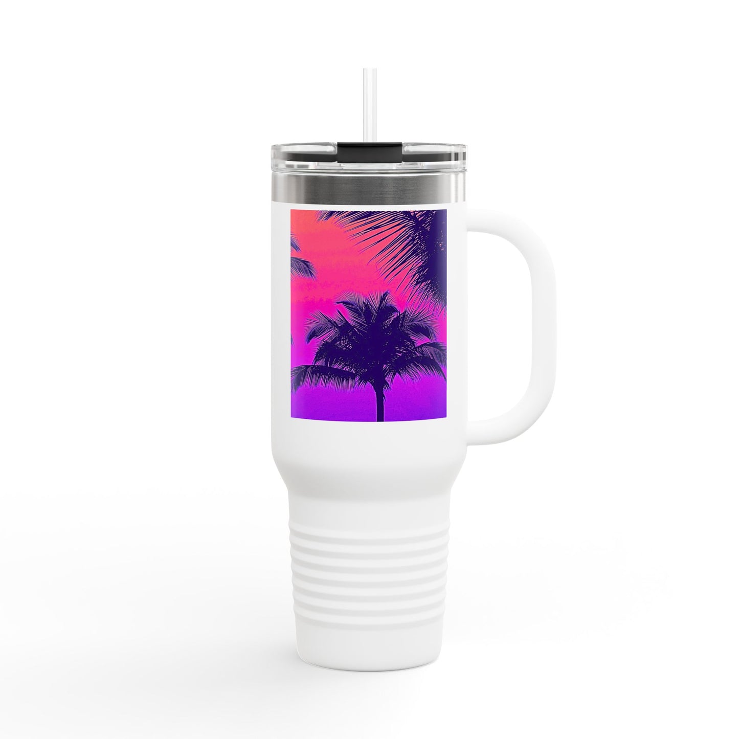 Insulated Travel Mug, 40oz / Palm Glow Pop - Perfect for Outdoor Adventures