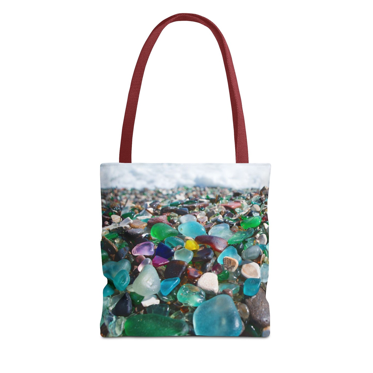 Beach Glass Tote Bag - Colorful Coastal Design, 3 Sizes