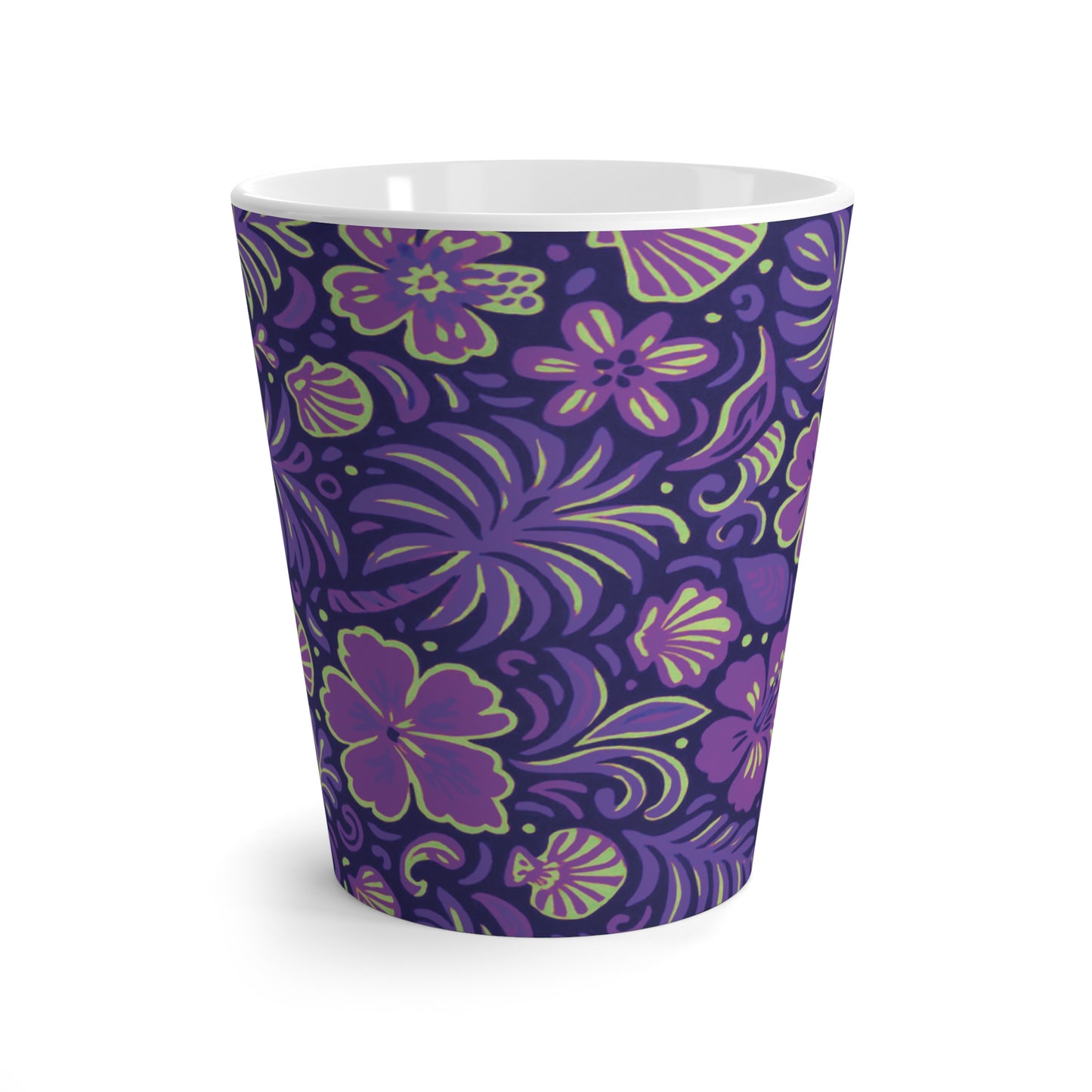 Latte White Mug - Beach Dreams, Purple