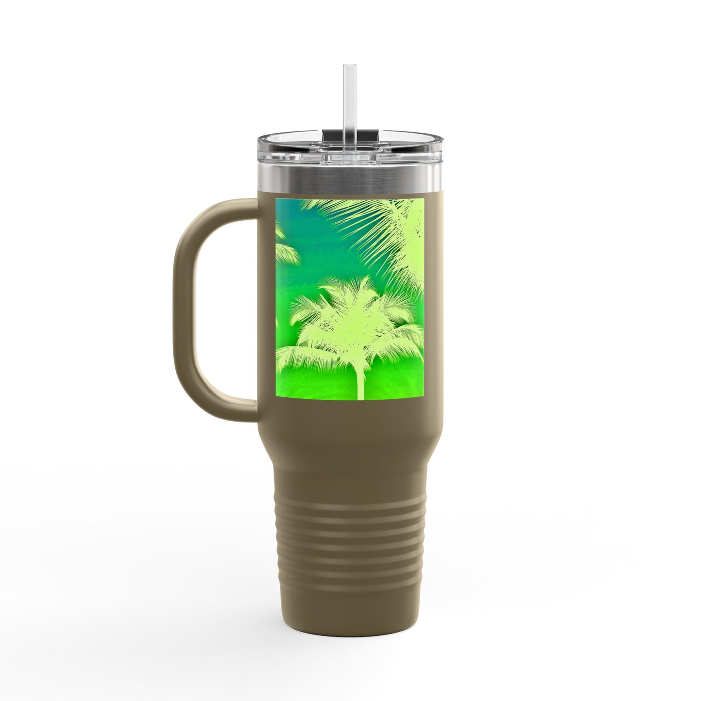 Insulated Travel Mug, 40oz / Palm Glow Green - Perfect for Outdoor Adventures