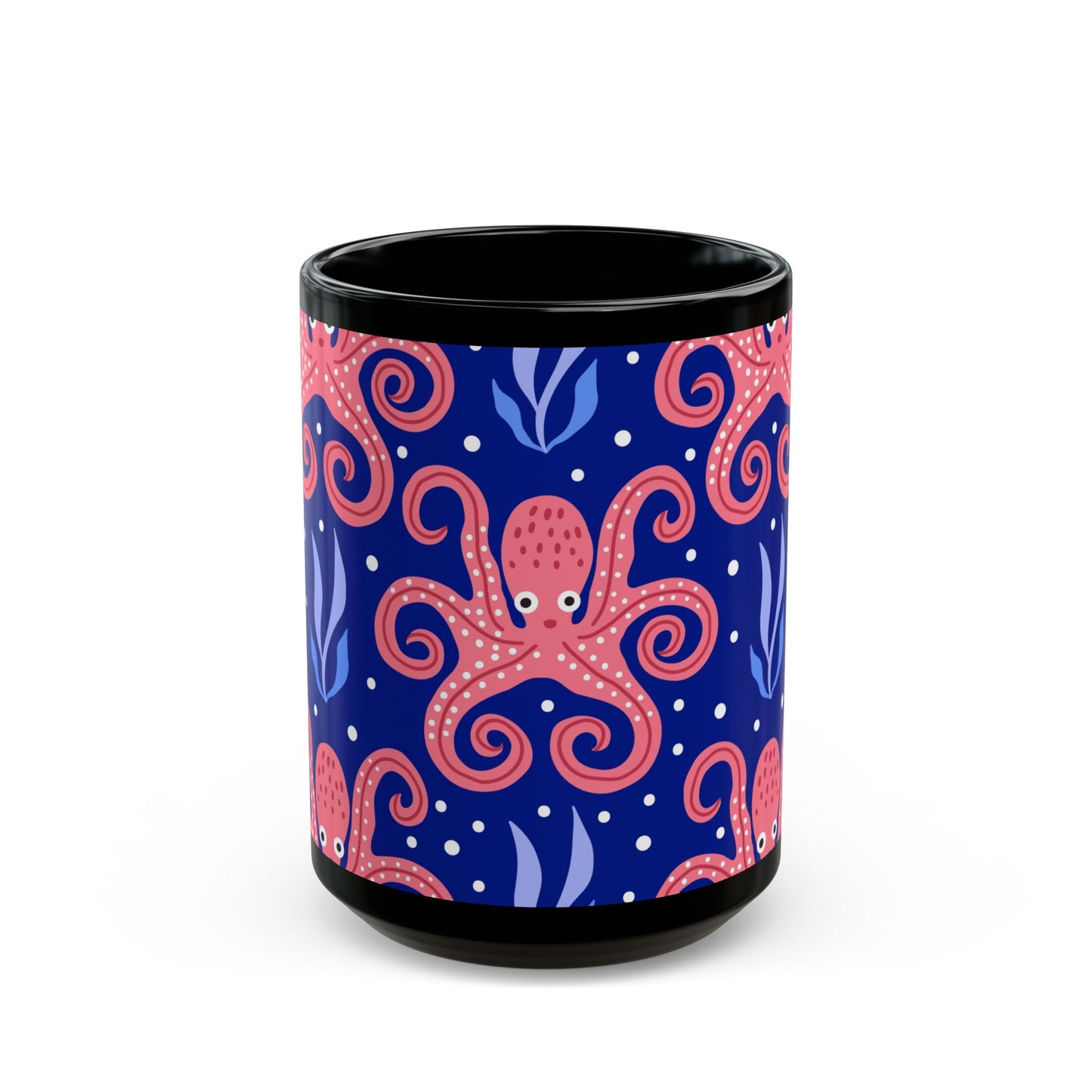 Tentacle Twist Octopus Black Coffee Mug