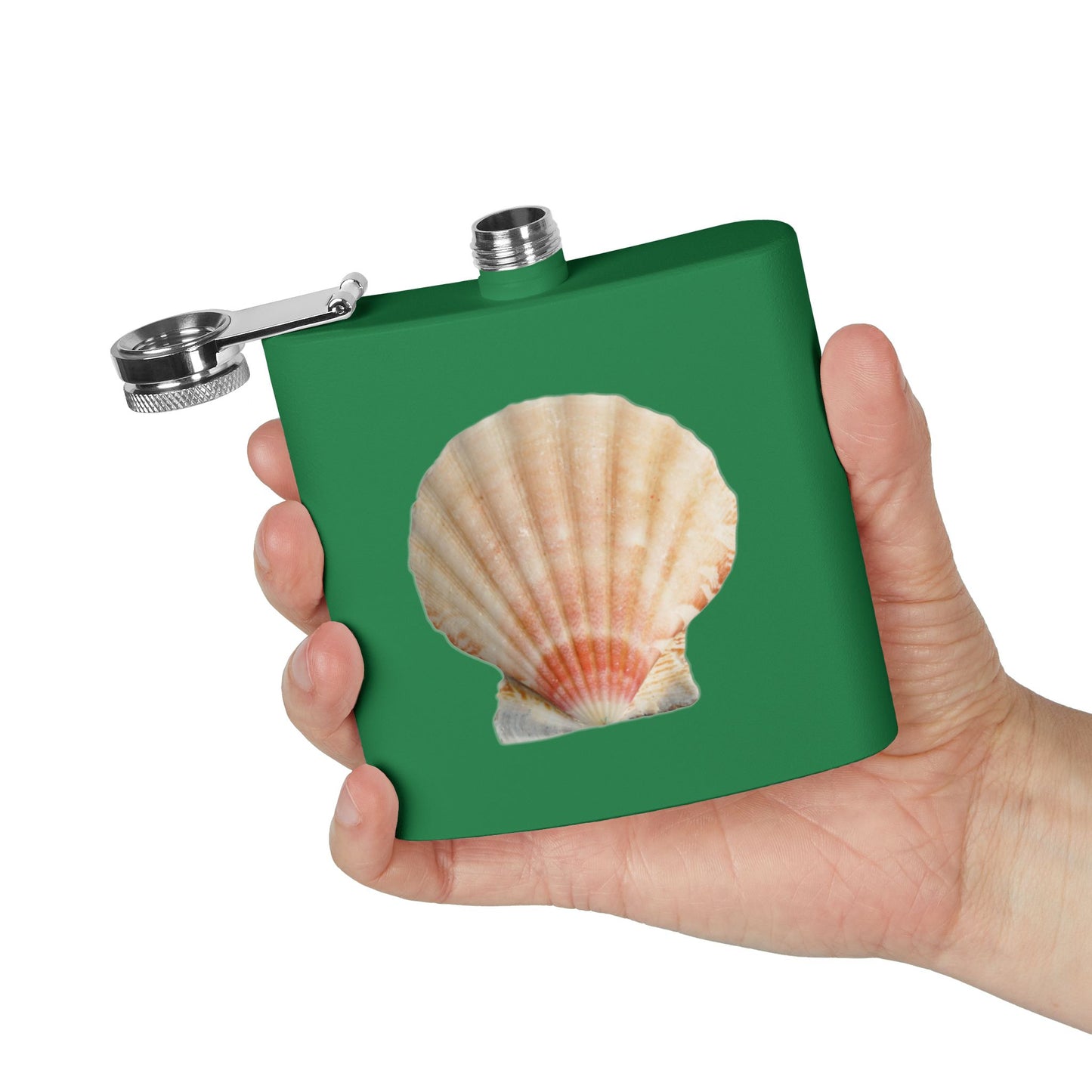 Tropical Stainless Steel 6 oz. Flask, Many Colors  – Rea Scallop Shell