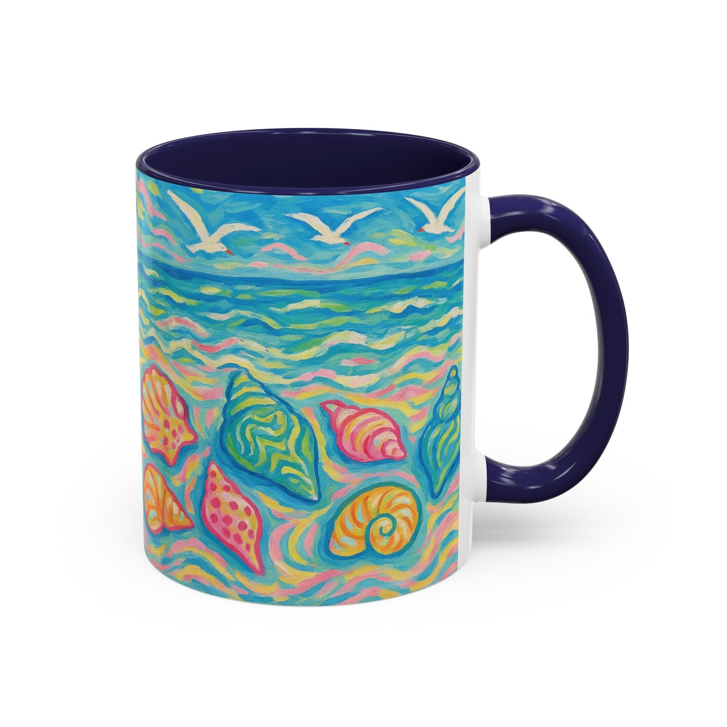 Accent Coffee Mug (11, 15oz), 8 Colors - Glow Seashells
