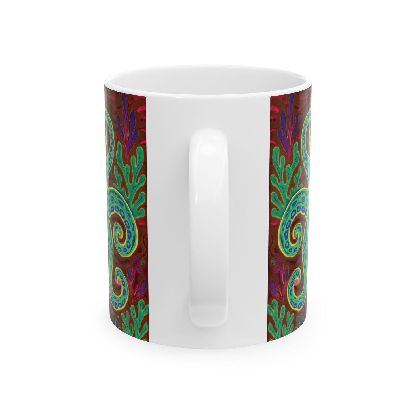 Ceramic White Mug - 11oz & 15oz, Gamma Octopus Kraken Joe