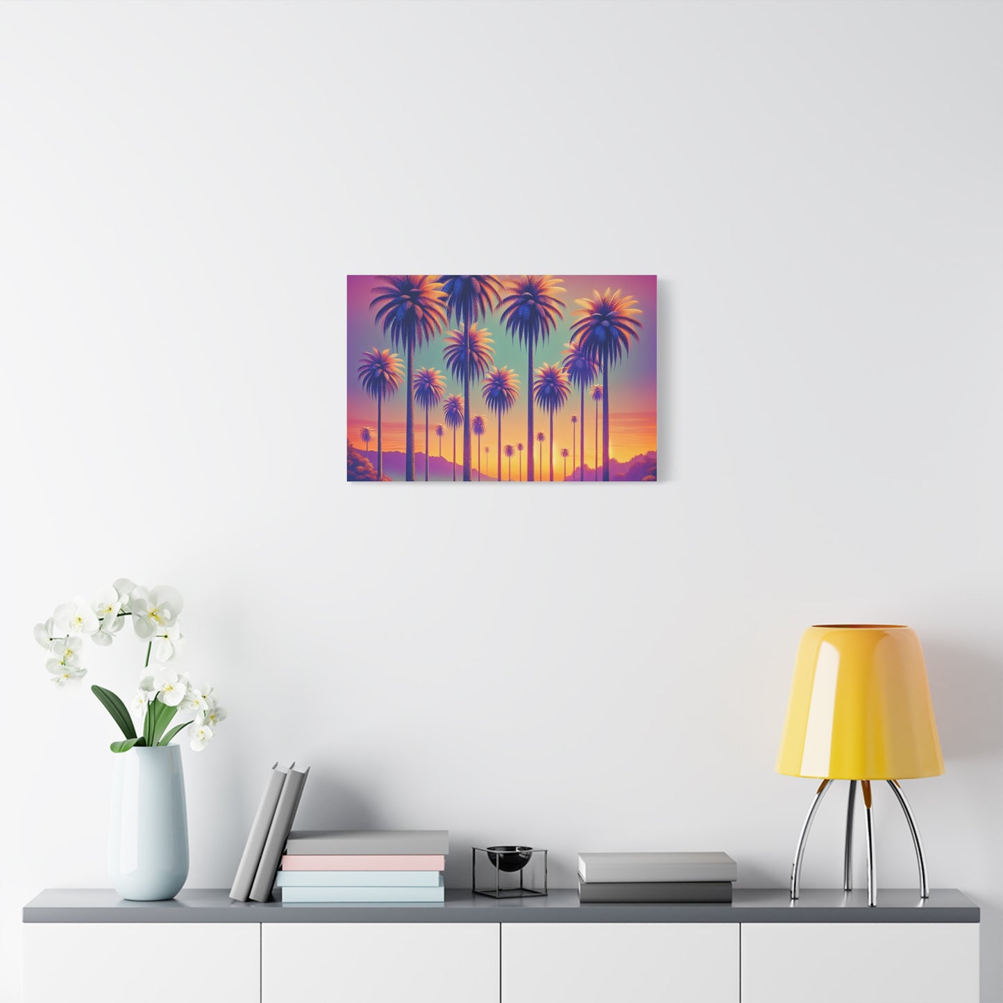 Matte Canvas, Stretched, Various Sizes / Sunset Palms