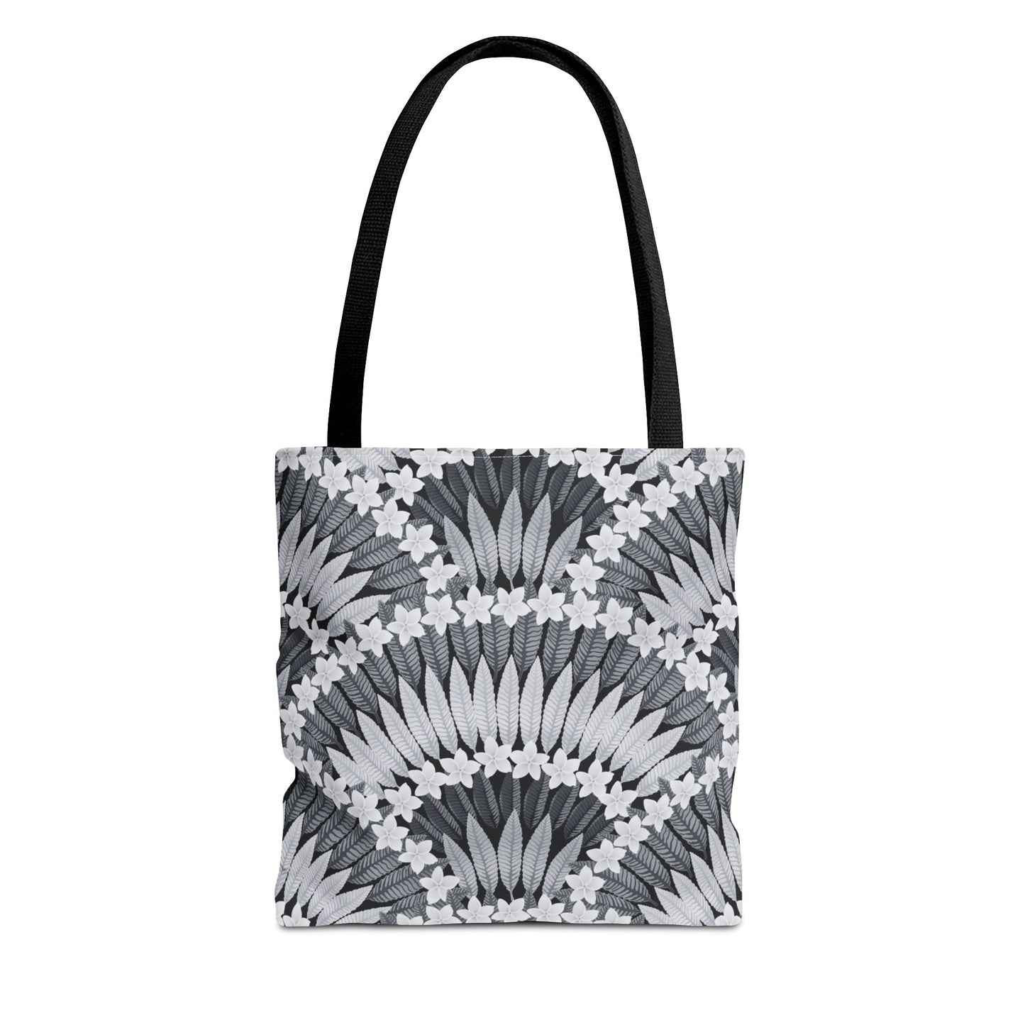 Plumeria and Palms BlackTote Bag - 3 Sizes