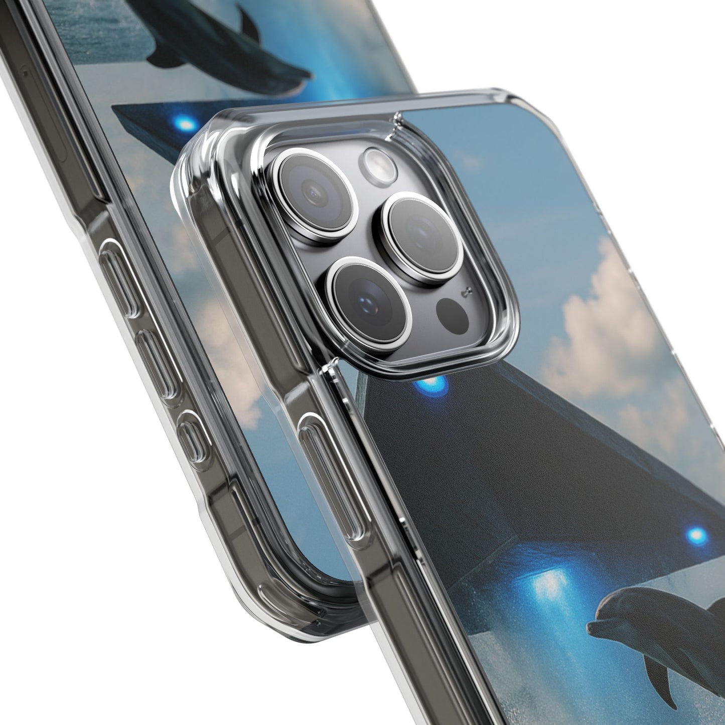 UFO and Dolphin Magnetic Clear Phone Case, Many Models