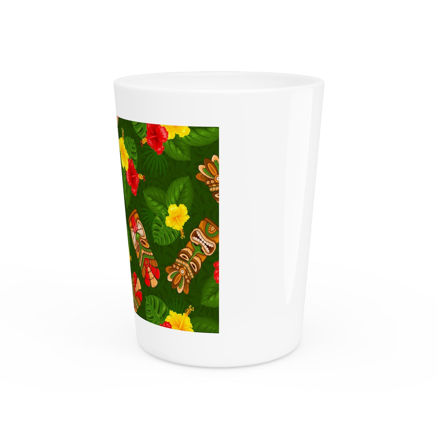 Ceramic Shot Glass - Tiki Hibiscus Garden