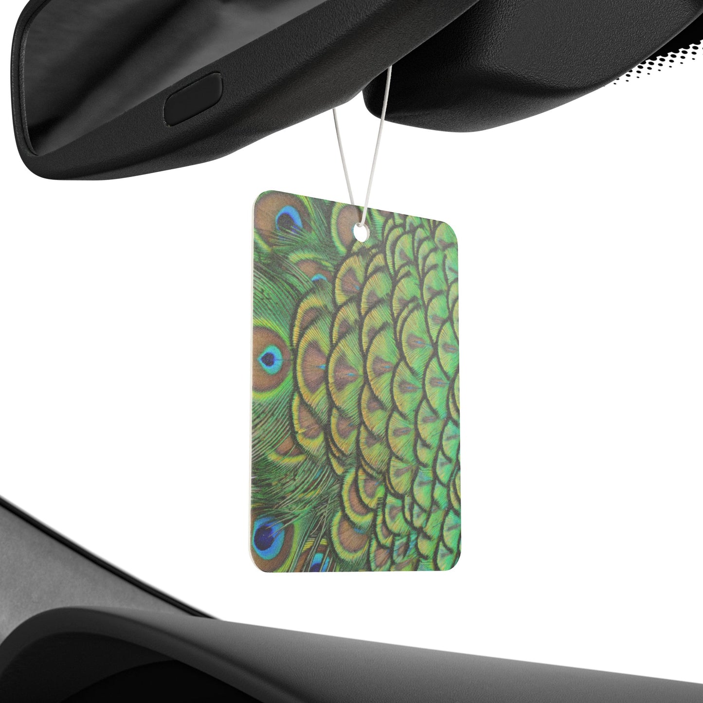 Car Air Freshener - Beautiful Green Peacock Feathers