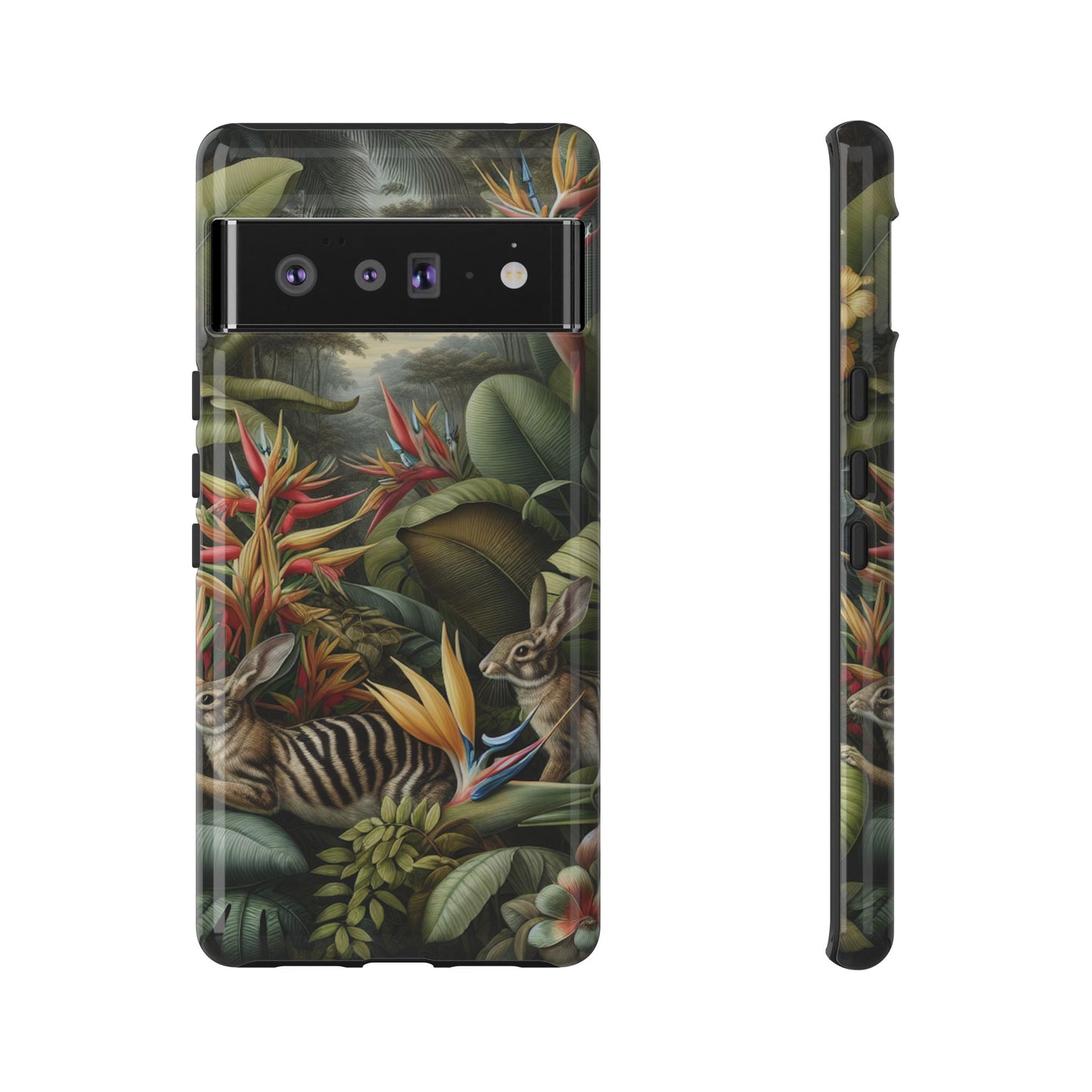 Rainforest Rabbit Outing Phone Case - Tough Cases with Summer Vibe