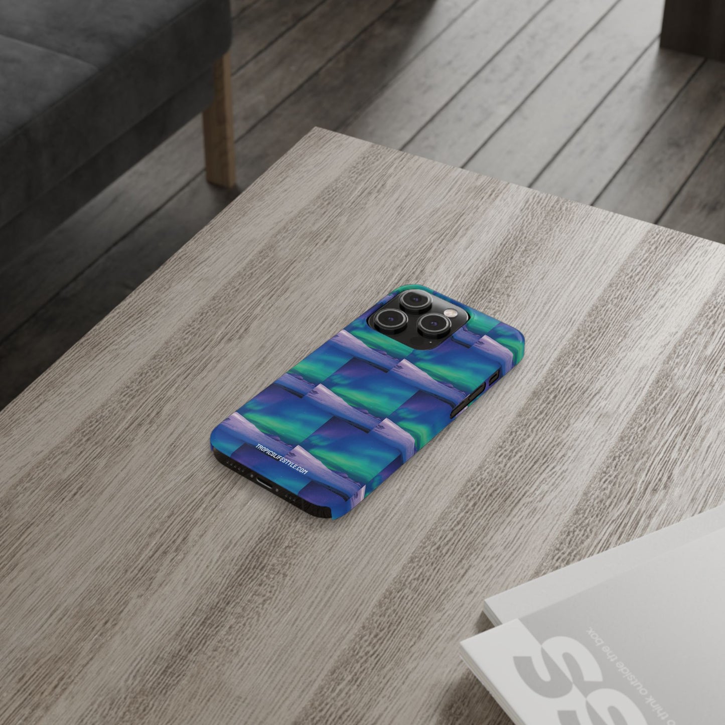 Slim Phone Cases - Cold Ocean Lights, Peacock