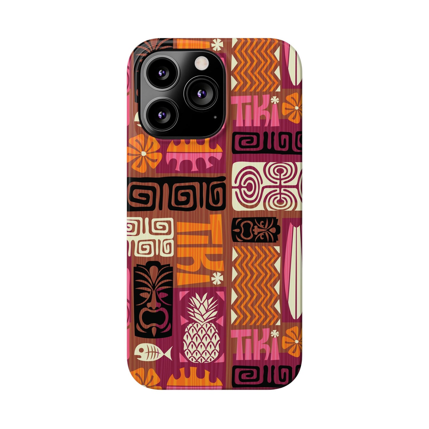 Slim Phone Cases - Tiki Poster Pink/Orange