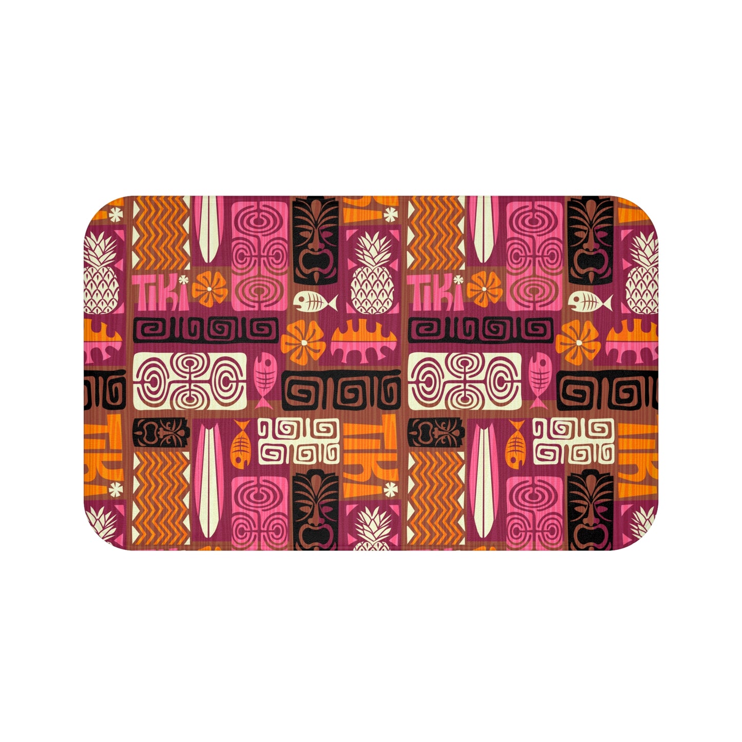 Bath Mat - Tiki Poster Pink/Orange.