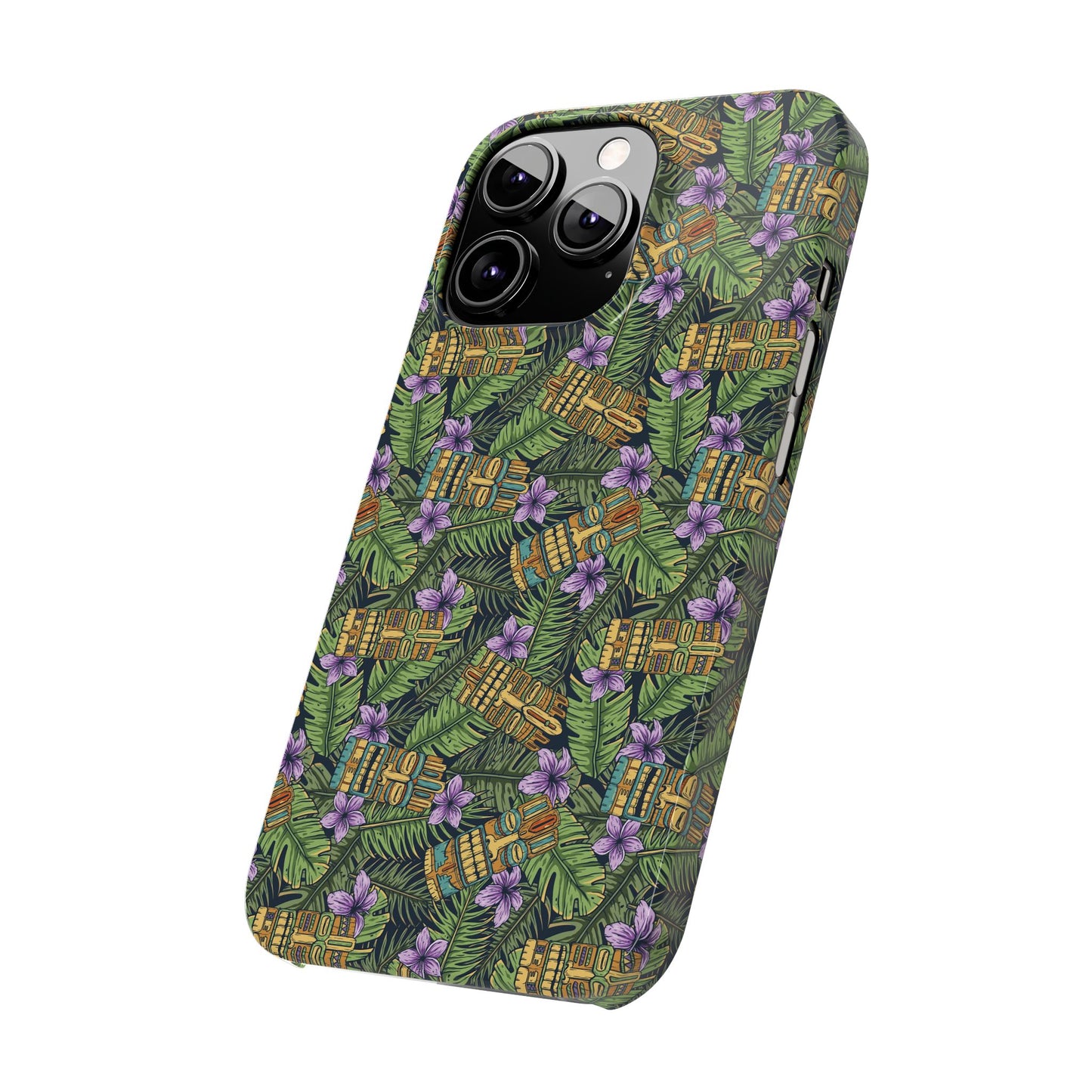 Slim Phone Cases - Tiki Purple Greenery