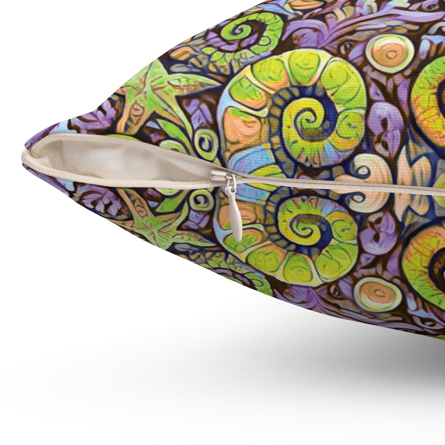 Decorative Pillow - Accent Cushion, 4 Sizes / Seahorse Trio, Yellow and Purple