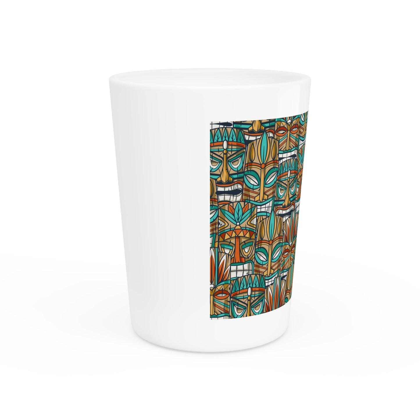 Ceramic Shot Glass - Turquoise Tiki Party