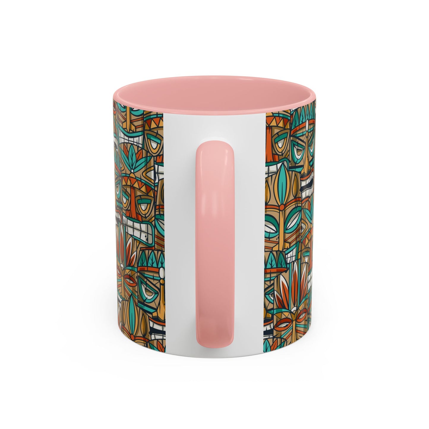 Accent Coffee Mug (11, 15oz), 8 Colors - Turquoise Tiki Party