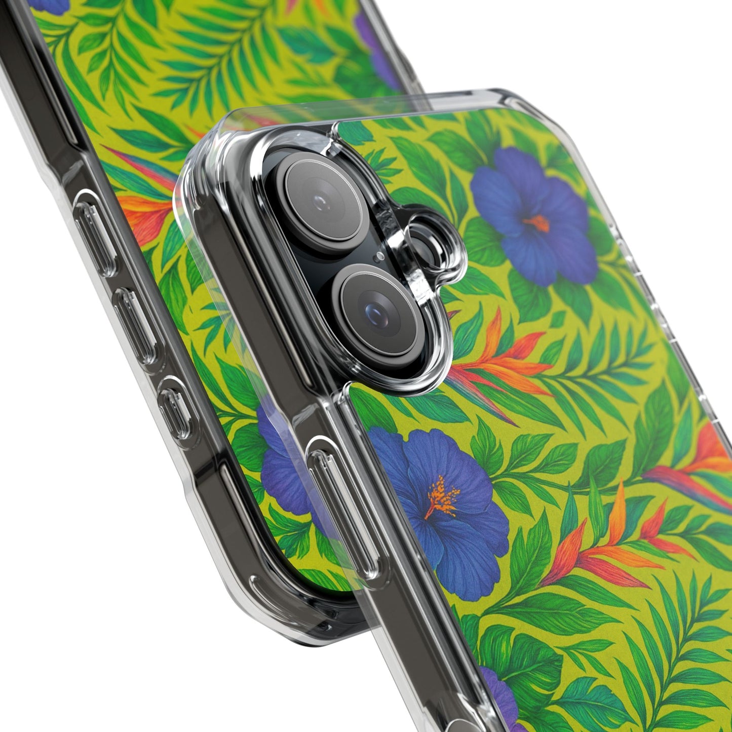 Midnight Flower Lime Magnetic Clear Phone Case, Many Models