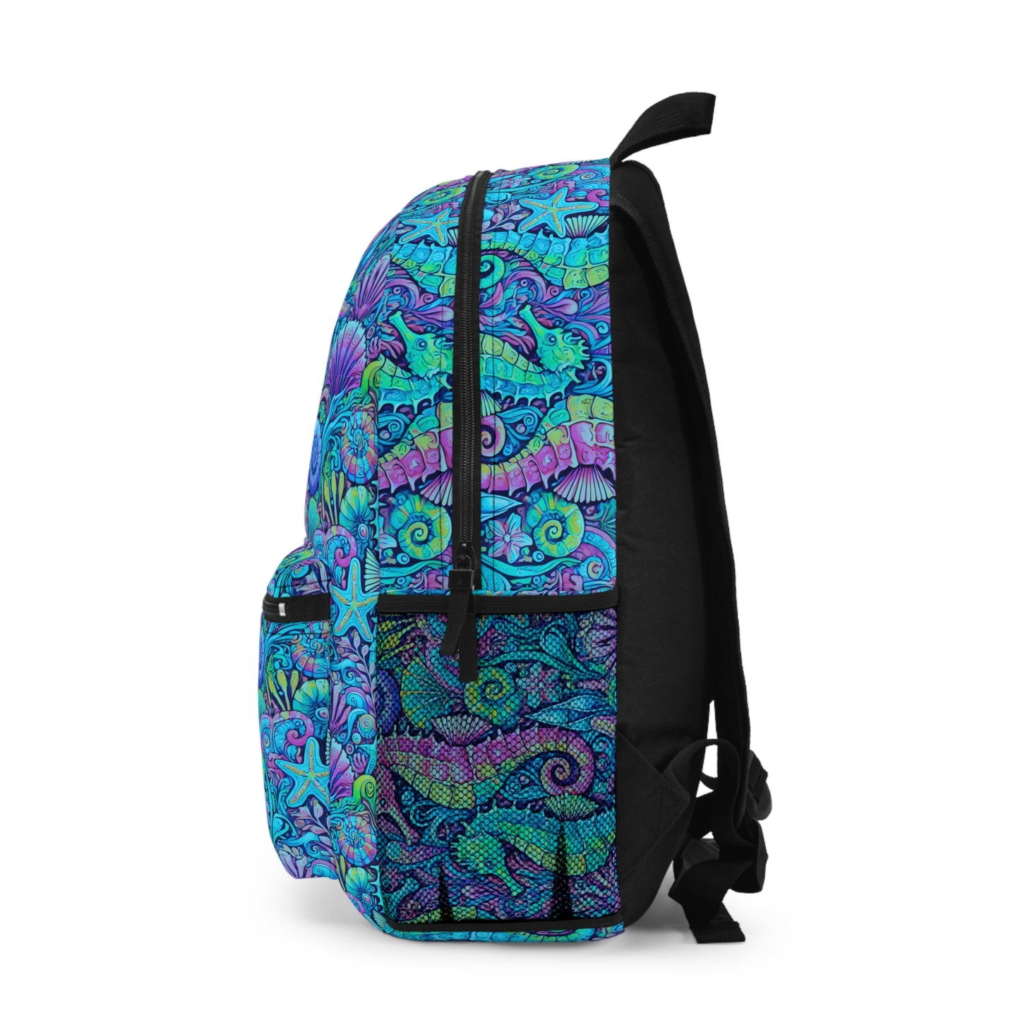 Tropical Backpack  / Seahorses, Turquoise Pop
