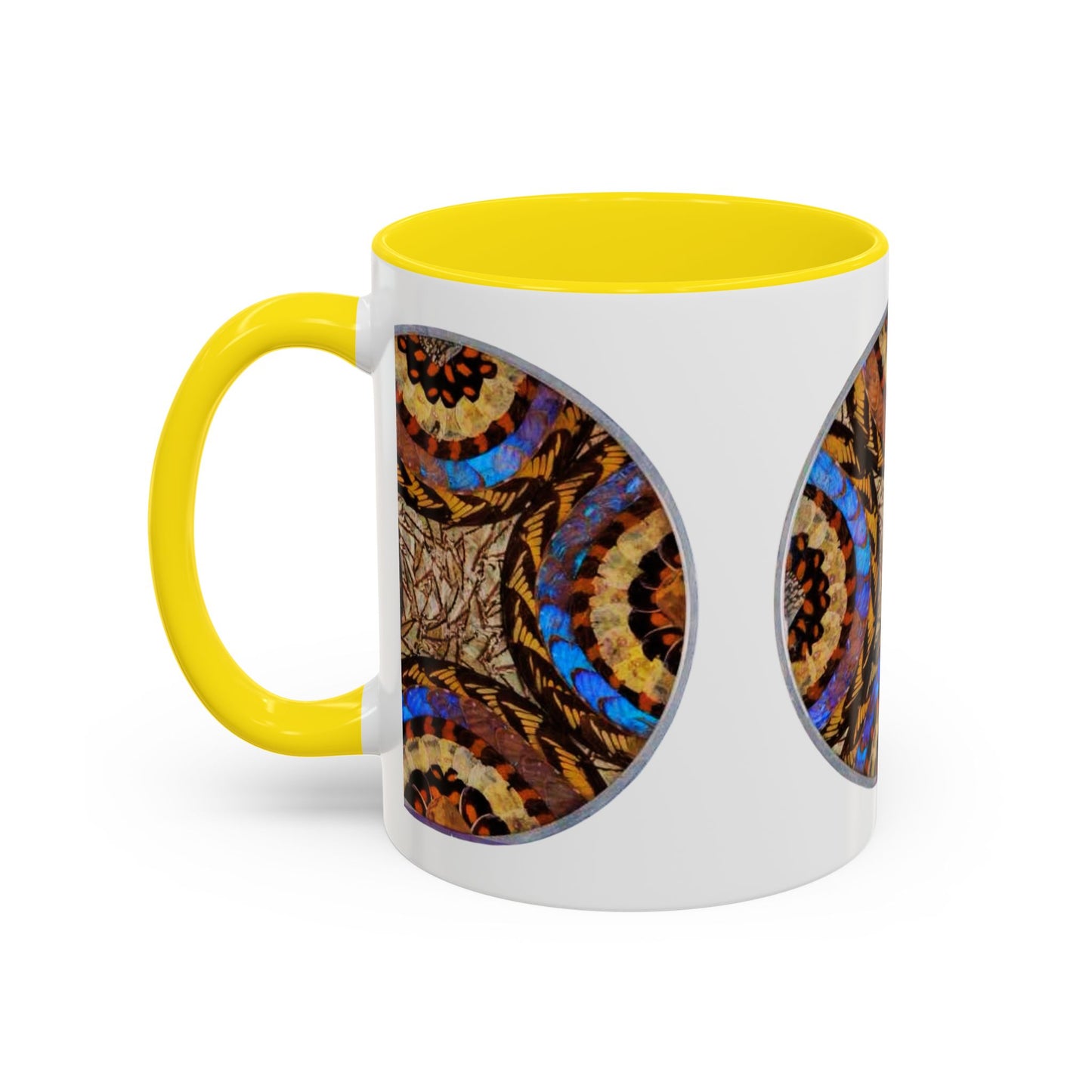 Accent Coffee Mug (11, 15oz), 8 Colors - Real Butterfly Wings Plate #3