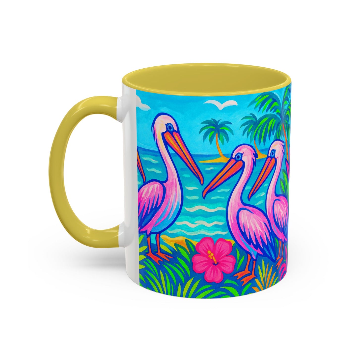 Accent Color Coffee Mug, Many Colors - 11oz & 15oz / Pelican Party