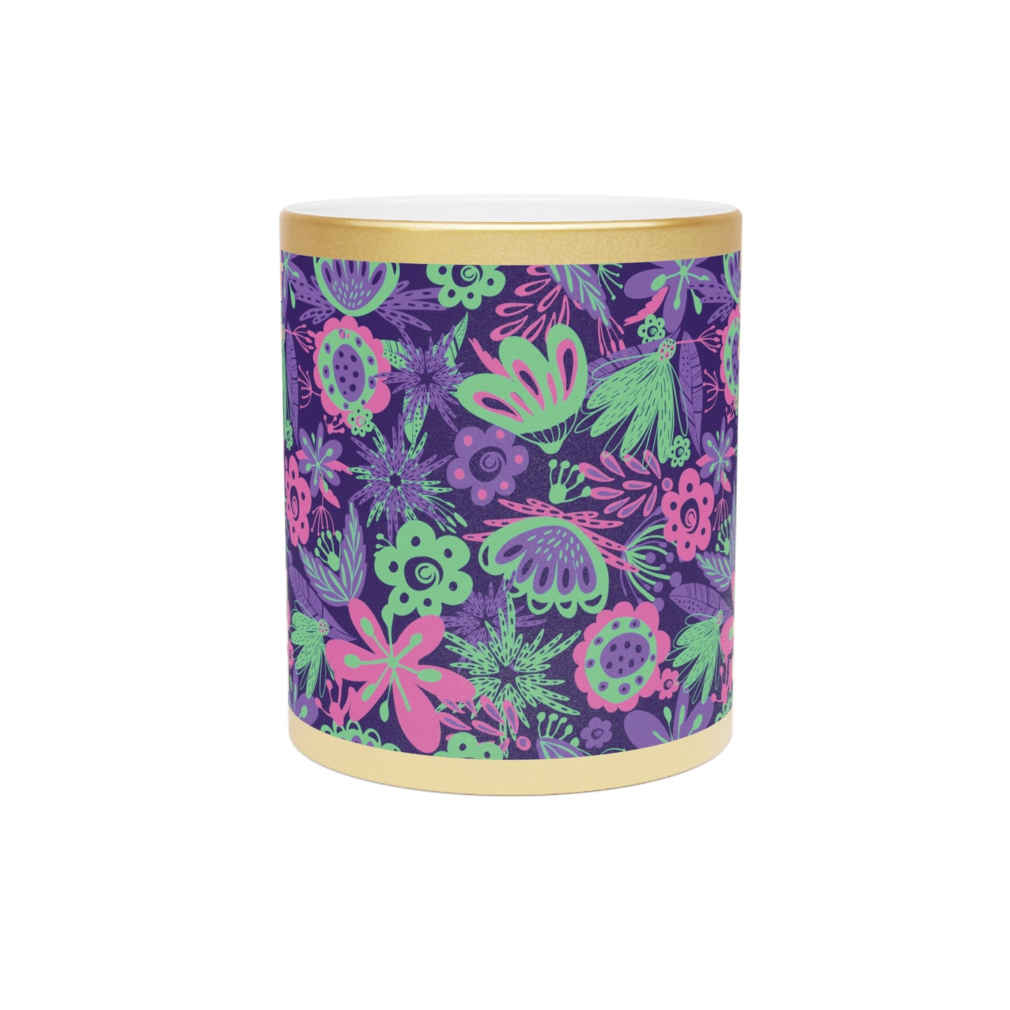 Tropical Metallic Mug, Gold or Silver: Flora Tropical