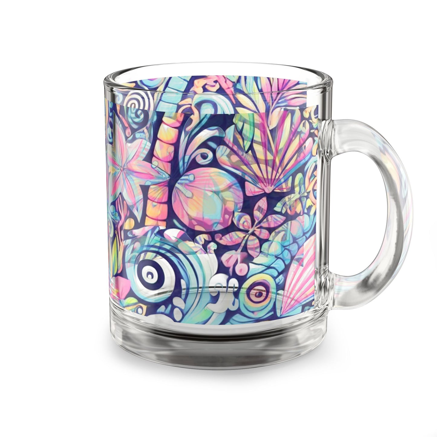 Tropical Glass Mug - 10oz Coffee Cup / Happy Tropics