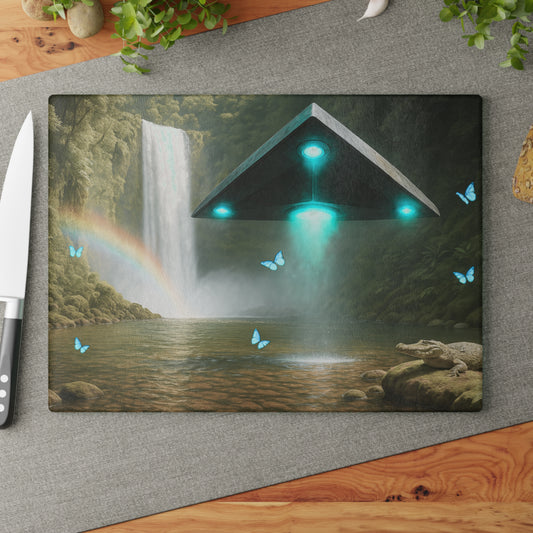 Glass Cutting Board, 2 sizes - UFO and Waterfall