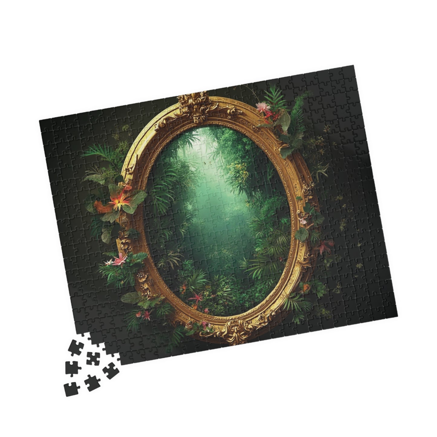 Golden Portal to Paradise Tropical Puzzle, 4 Sizes - Relaxing Jigsaw for Island Vibes