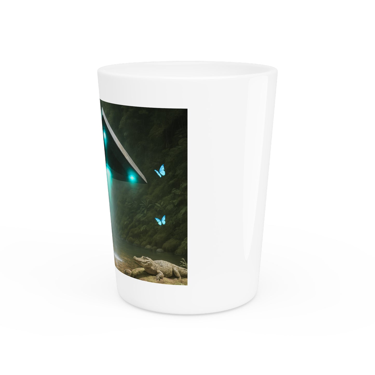 Shot Glass - UFO and Waterfall