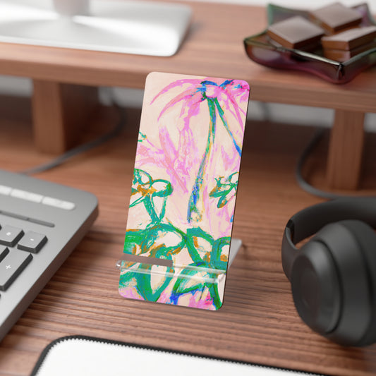Stylish Smartphone Display Stand with Iconic Artwork - Tropical Doodles/Pink