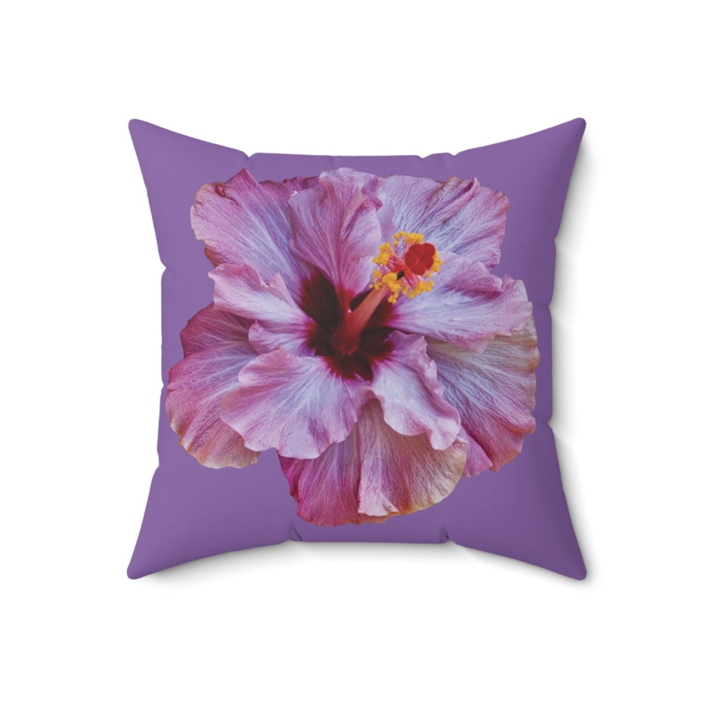 Decorative Pillow - Accent Cushion, 4 Sizes / Photo Purple Hibiscus, Lt. Purple