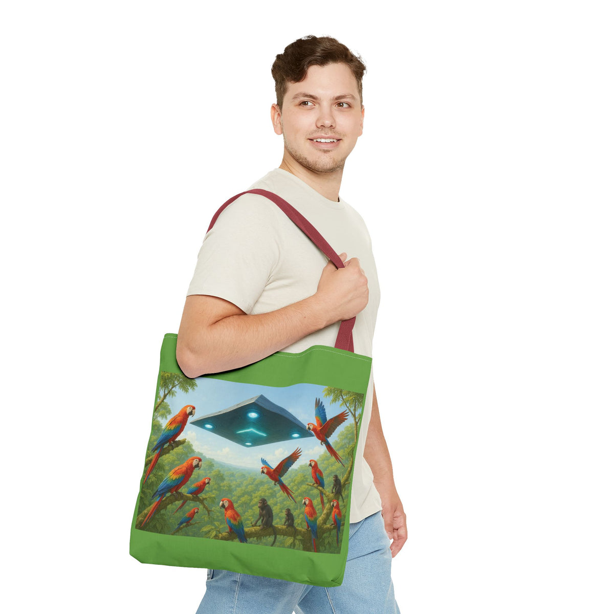 UFO and Macaws Tote Bag - 3 Sizes