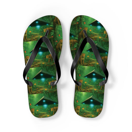 Flip Flops - Rainforest UFO and Jaguars