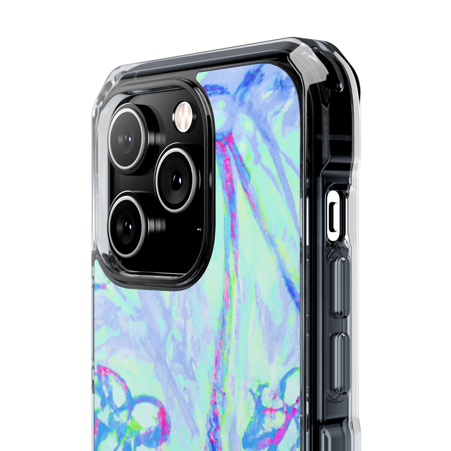 Tropical Doodles/Blue Magnetic Clear Phone Case, Many Models