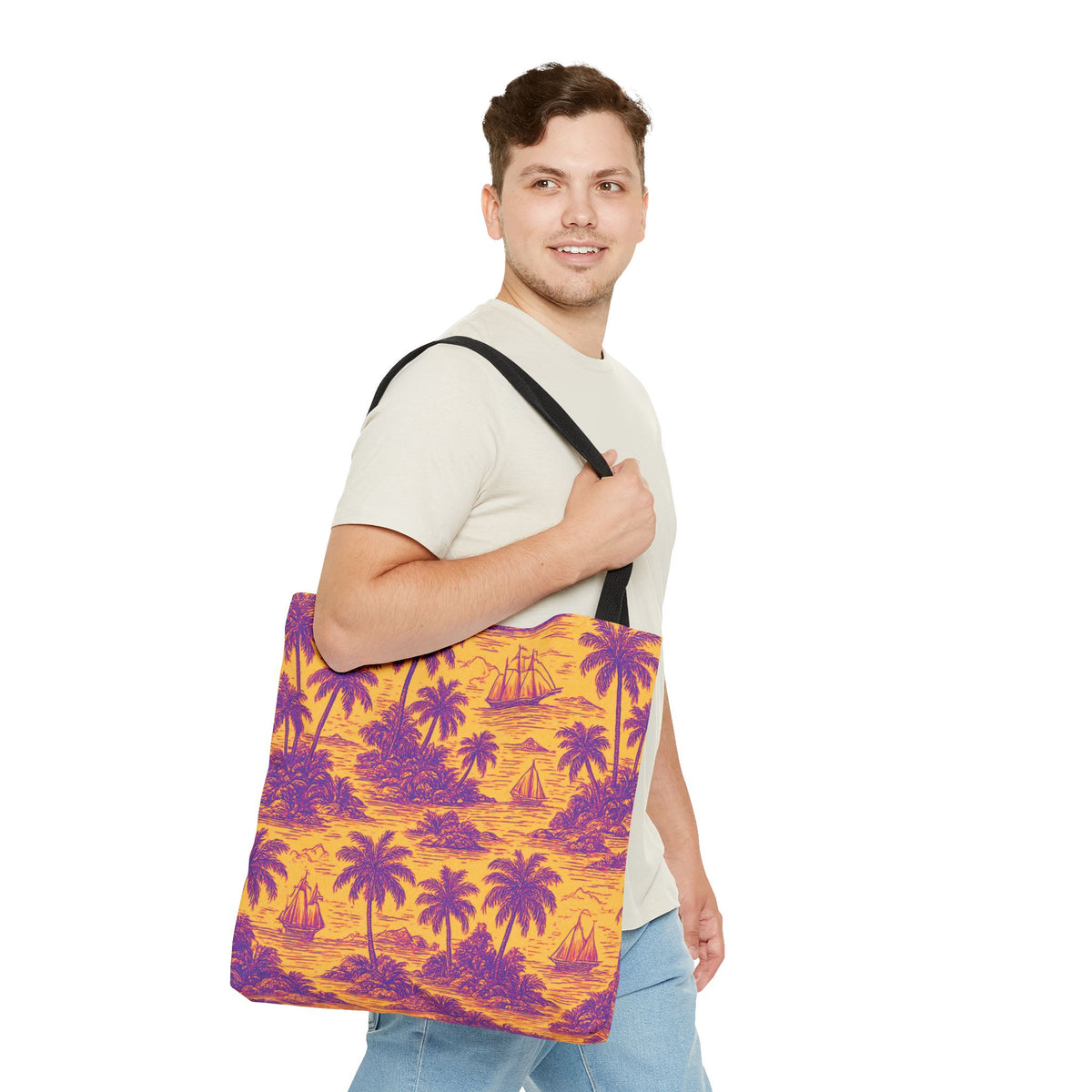 Faraway Toile/Pop Tote Bag - 3 Sizes