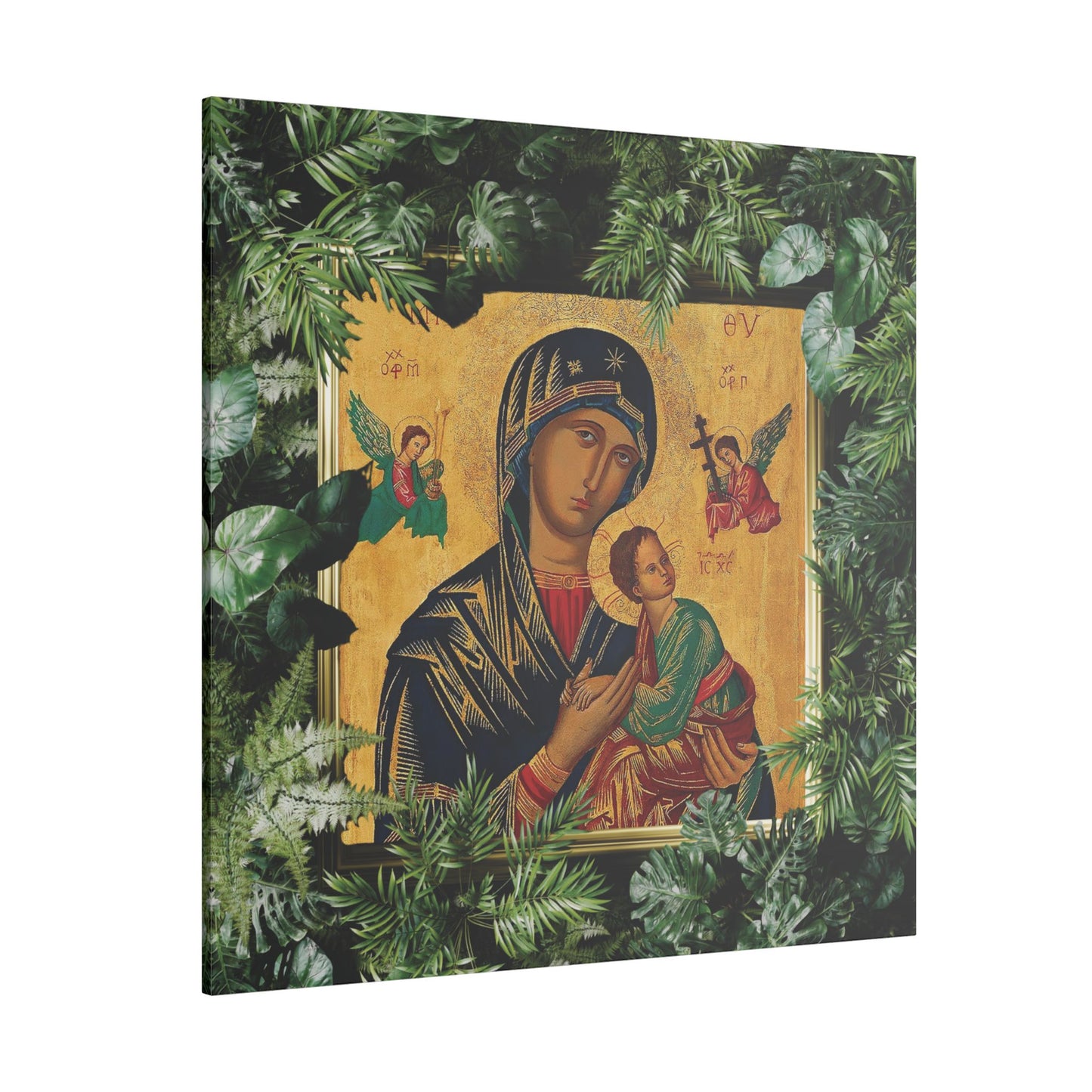 "Tropical Our Lady of Perpetual Help" Canvas Artwork - Stretched Canvas Print / Virgin Mary