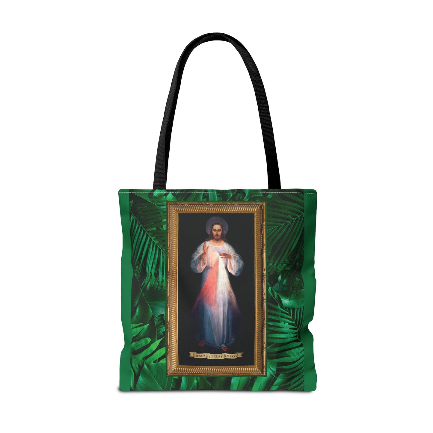 Religious Divine Mercy Tropical Tote Bag - 3 Sizes