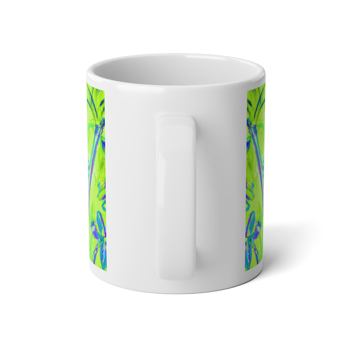 Jumbo Mug, 20oz, Tropical Doodles, Lime | Tropical Coffee Cup