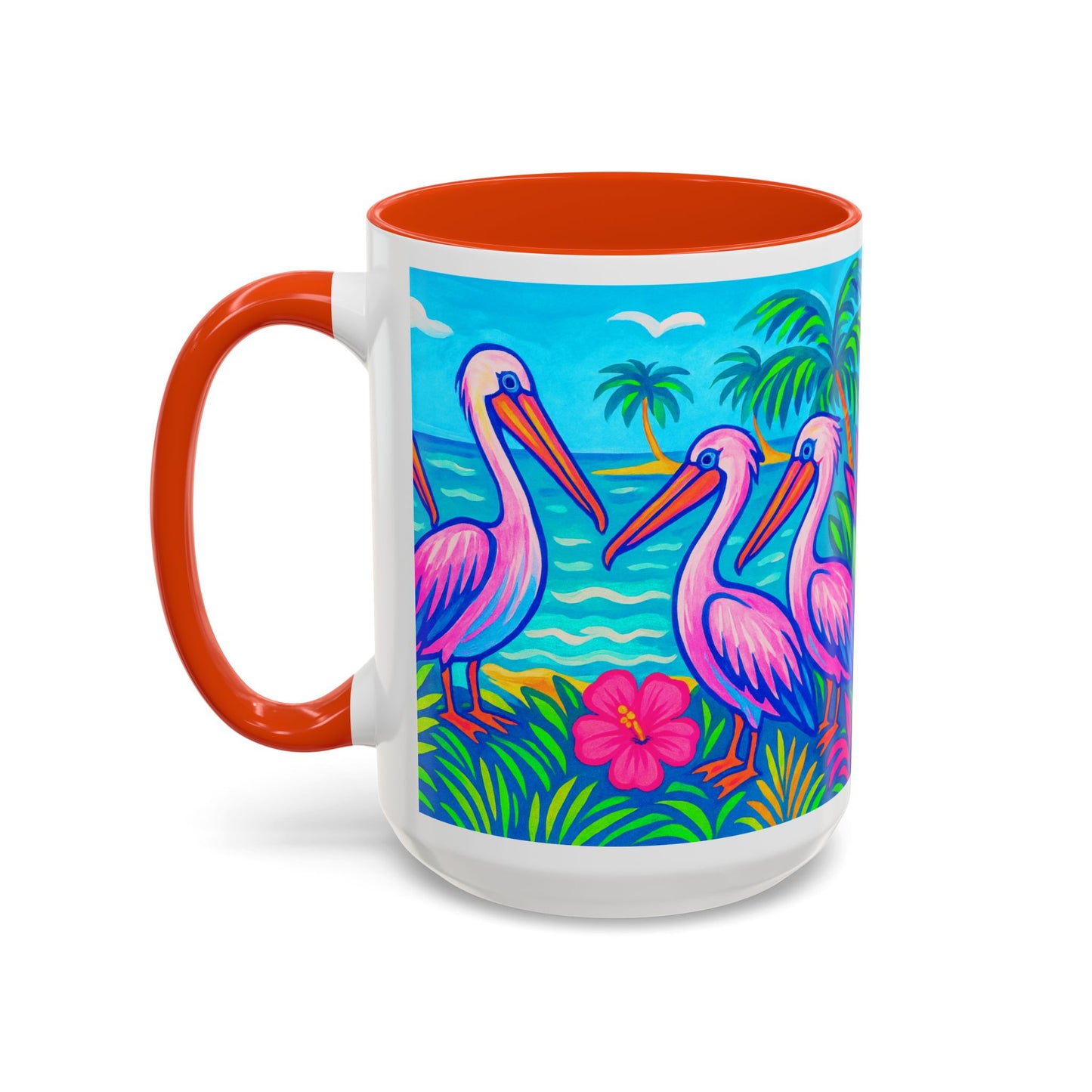 Accent Color Coffee Mug, Many Colors - 11oz & 15oz / Pelican Party