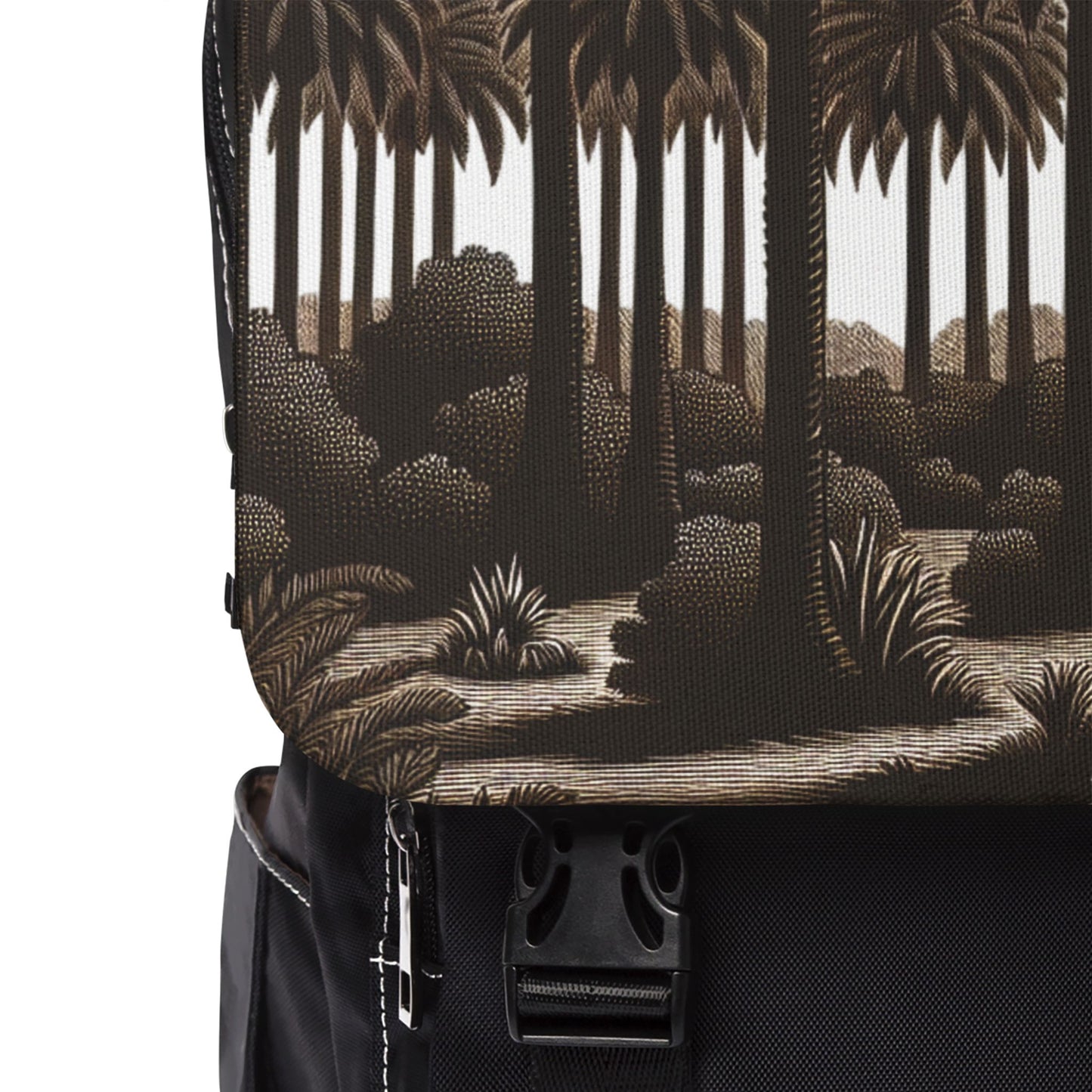 Tropical Unisex Casual Backpack - Perfect for Everyday Adventures / Woodcut Palm Grove