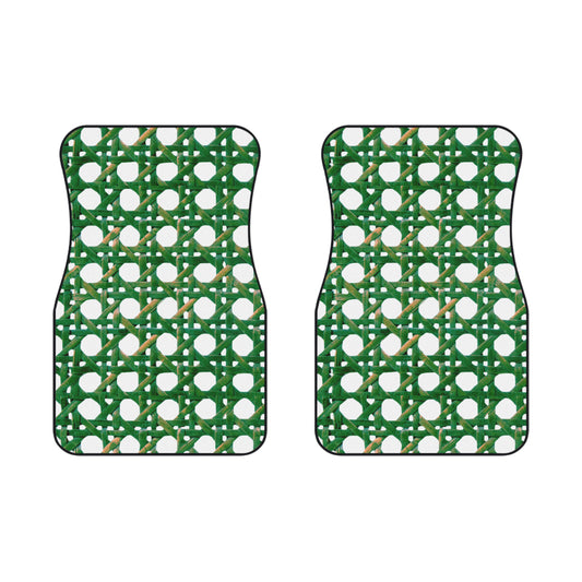 Beach Chair Wicker/Green Car Floor Mats - SET of 2