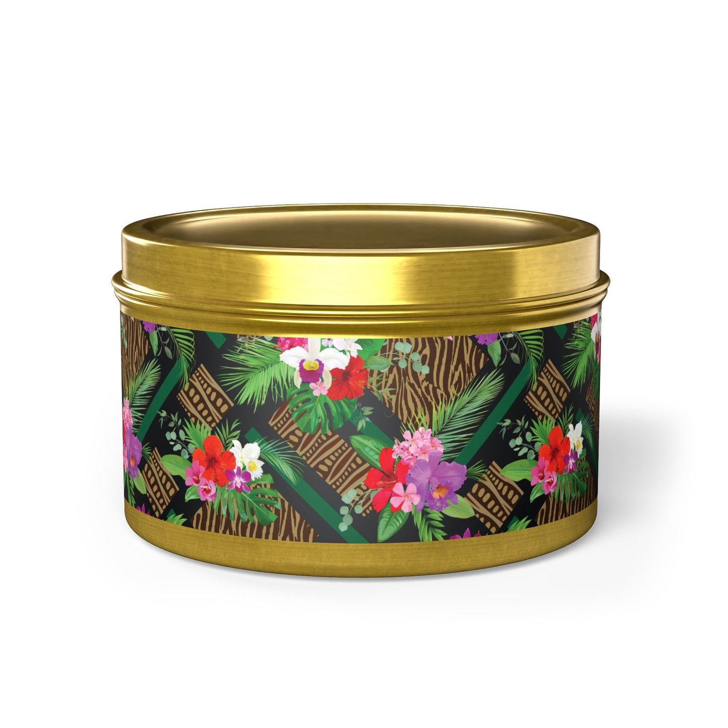 Tin Candles, 2 sizes, 3 tin colors - Tiki Orchids