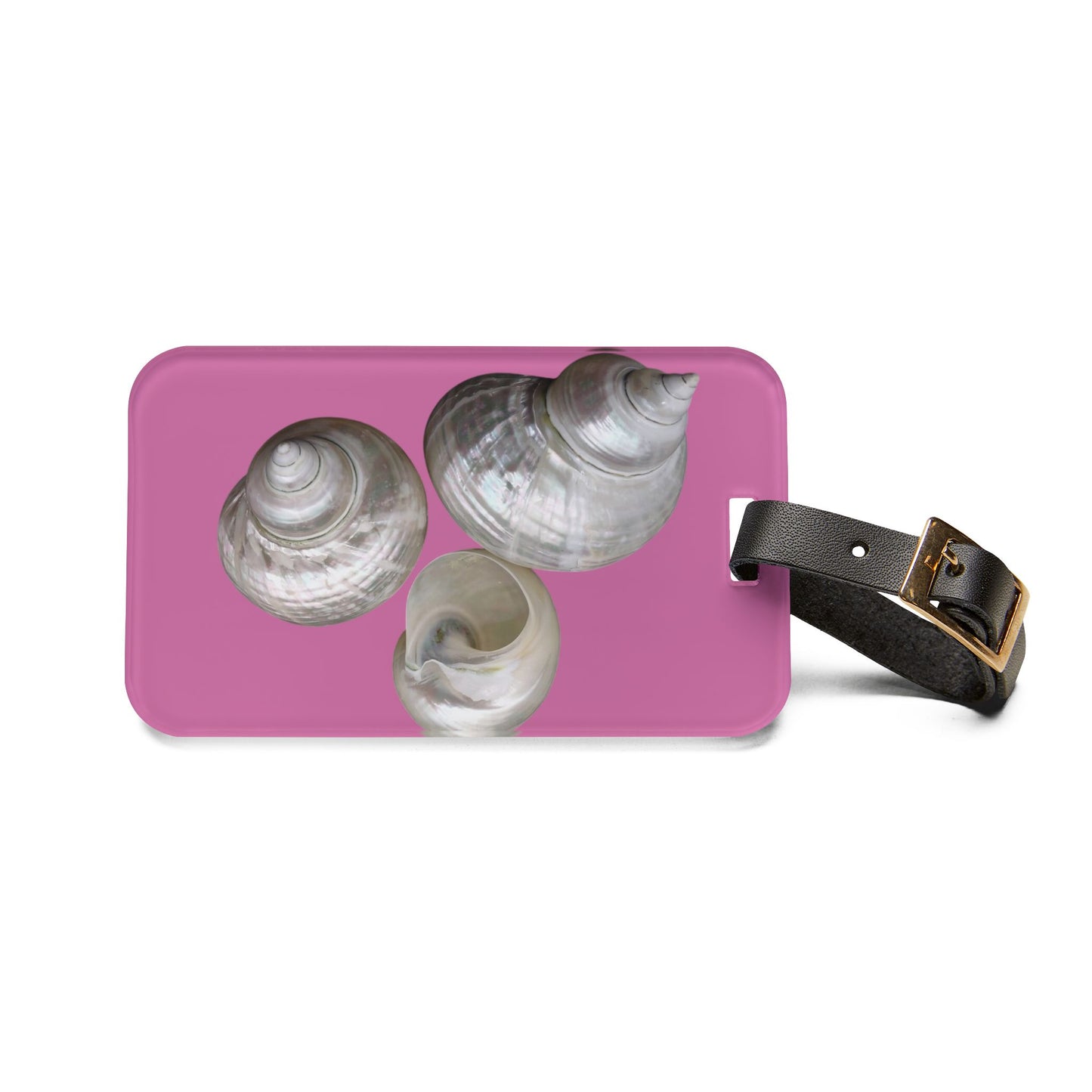 Luggage Tag - White Nautilus Trio, lt. pink