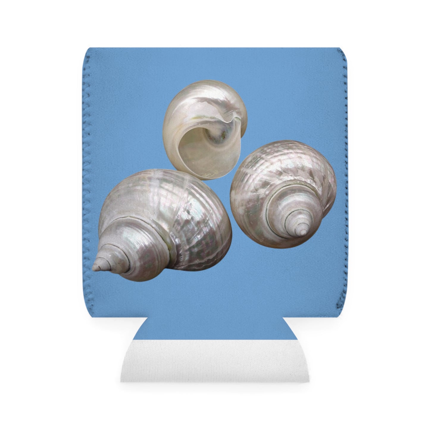 Three Nautilus Shells/Lt. Blue Cooler Sleeve - Perfect for Outdoor Picnics