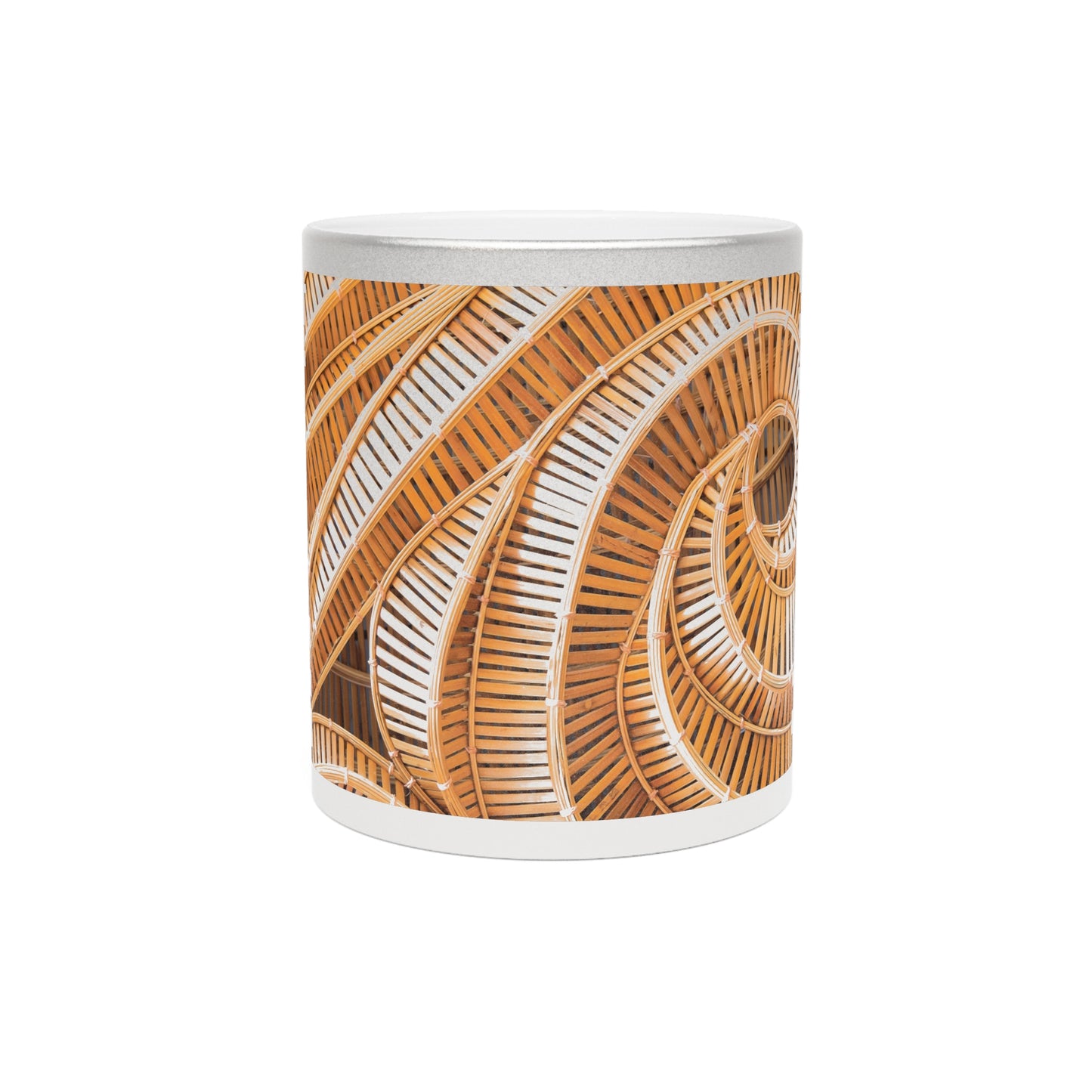 Tropical Metallic Mug, Gold or Silver - Natural Bamboo Spiral