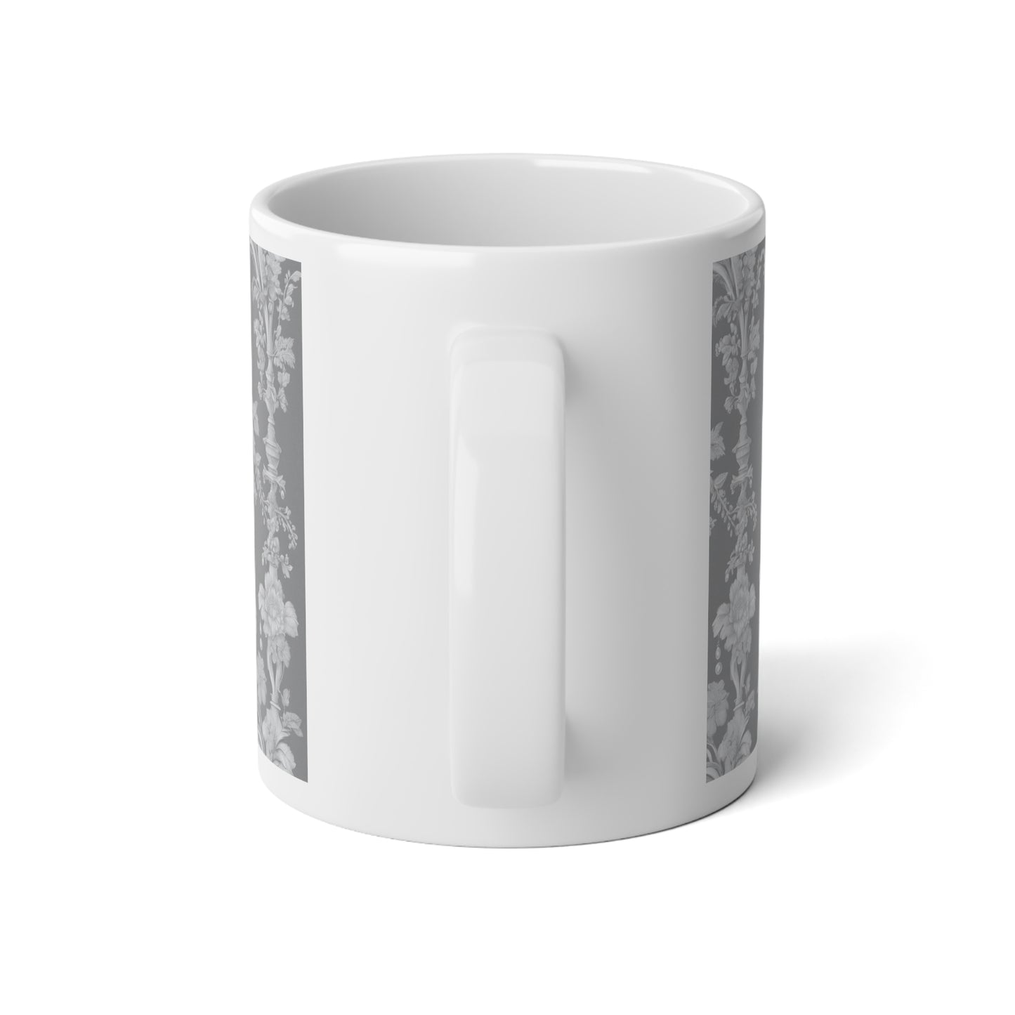 Jumbo Mug, 20oz, Pearl Lady Toile Slate | Tropical Coffee Cup