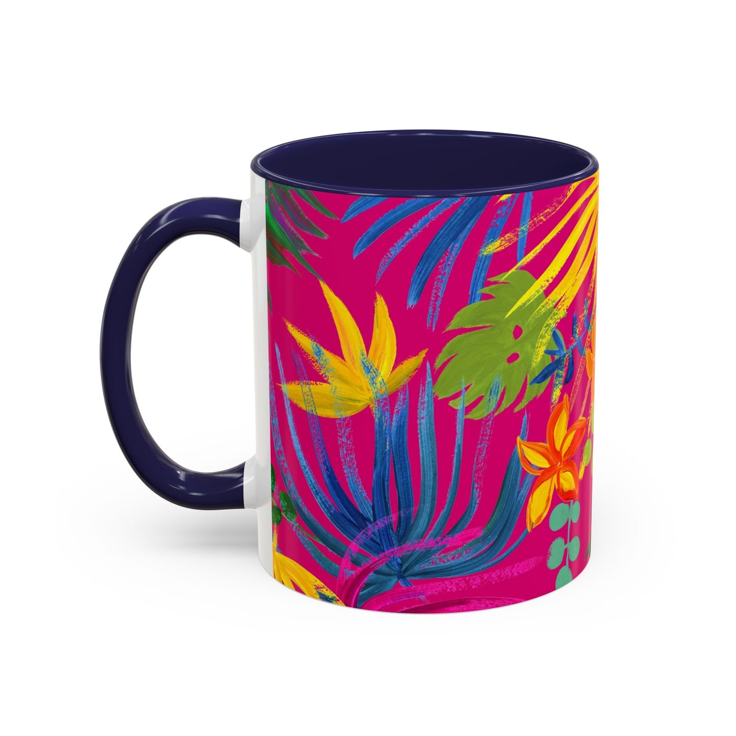 Accent Coffee Mug | Tropical-Inspired Drinkware / Exotic Flora